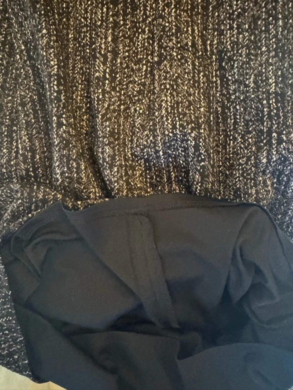 Sleeveless Le Chateau Ponte Knit Sheath Dress with Assymmetrical Neckline - Picture 7 of 7